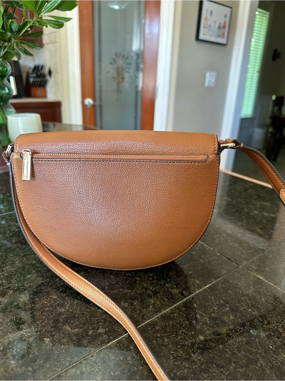kate spade Luna Half MoonTan Pebbled Leather Saddle Crossbody - Picture 4 of 8